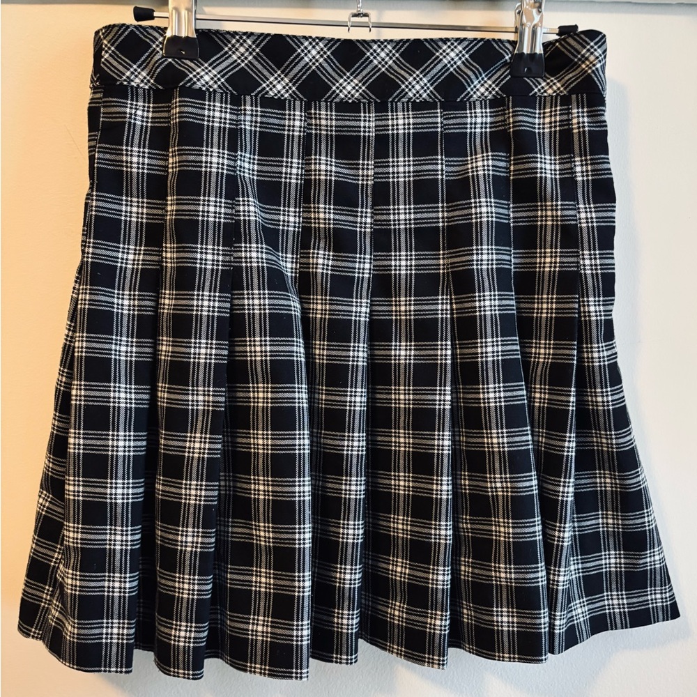 Black and White Plaid Mini Skirt